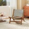 Natural-Grey Teak Wood Nylon Patio Chair with Ergonomic Design